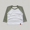 Camiseta Raglan - Off White e Pistache